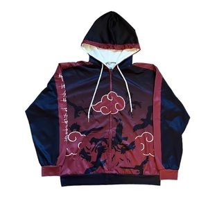 Naruto Hoodie Full Zip Anime Manga All-Over Print Graphic Sweatshirt | Size L